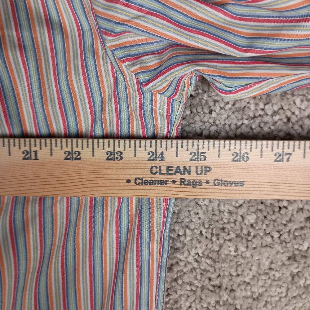Alan Flusser Large Mens Multicolor Striped Long Sleeve Button Up Dress Shirt - Picture 9 of 11